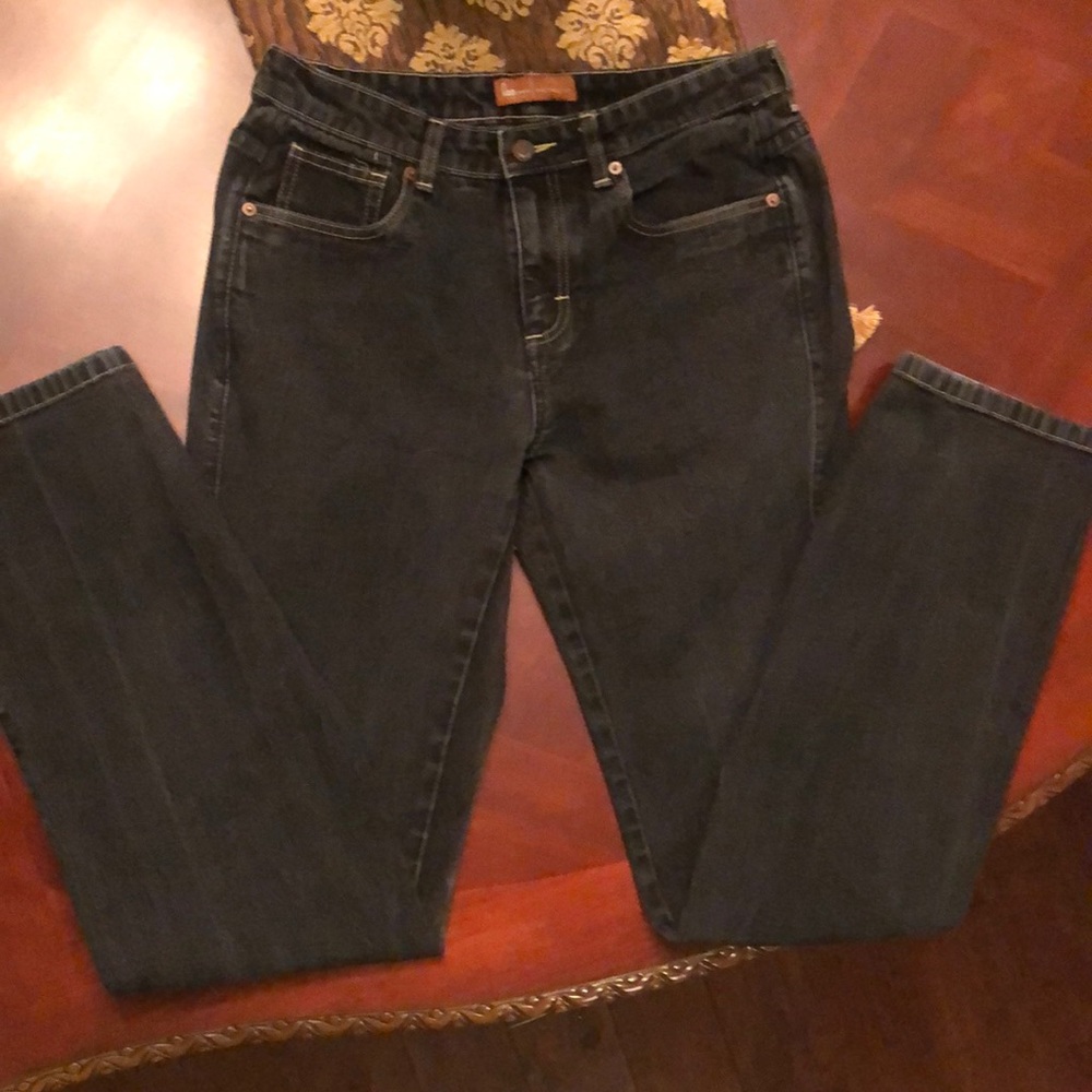 Vintage Black Lee jeans Sz 9/10 long straight leg boot cut black denim